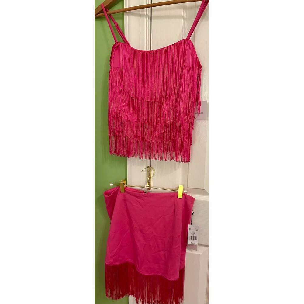 Hot Pink‎ Fringe Top & Skirt Set La La Land Creative Co Medium Party